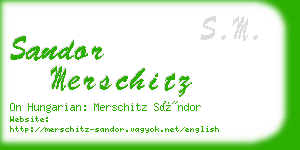 sandor merschitz business card